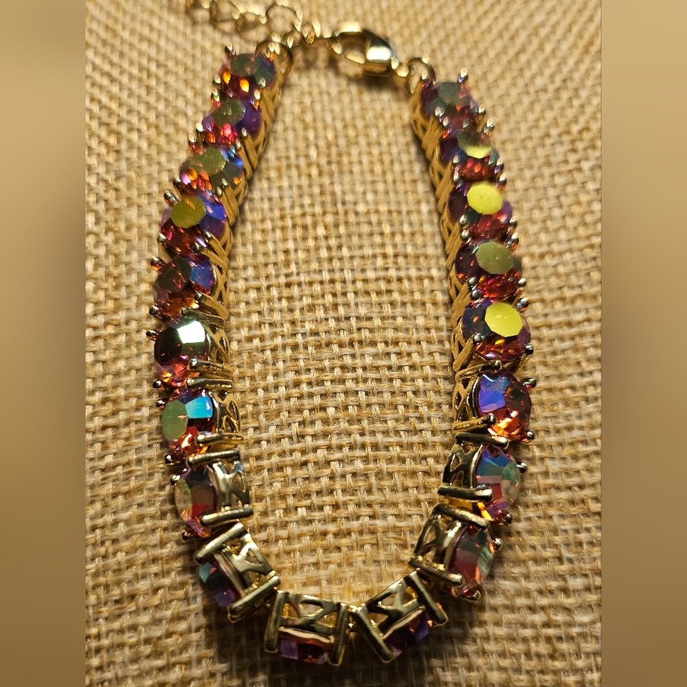 Park Lane Gold Tennis Bracelet with Multicolor Stones. New Without Tags.